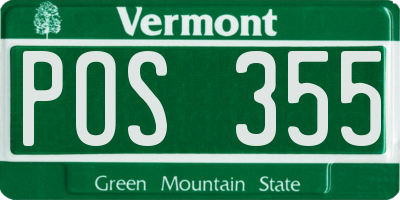 VT license plate POS355