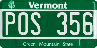 VT license plate POS356