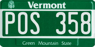 VT license plate POS358
