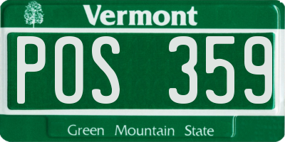 VT license plate POS359