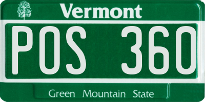 VT license plate POS360