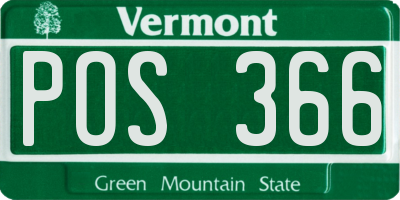 VT license plate POS366