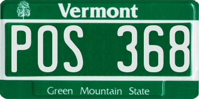 VT license plate POS368