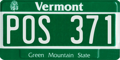 VT license plate POS371