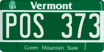 VT license plate POS373