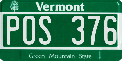 VT license plate POS376