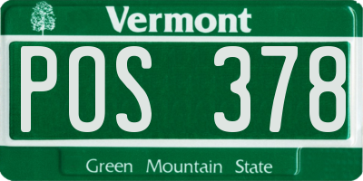 VT license plate POS378