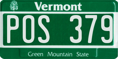 VT license plate POS379