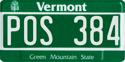 VT license plate POS384