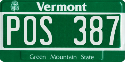 VT license plate POS387