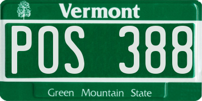 VT license plate POS388