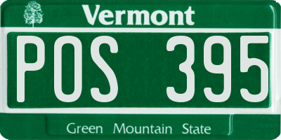 VT license plate POS395