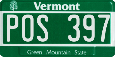 VT license plate POS397