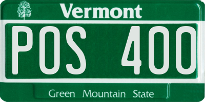 VT license plate POS400
