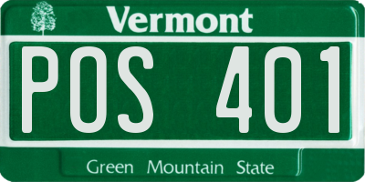 VT license plate POS401