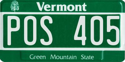 VT license plate POS405