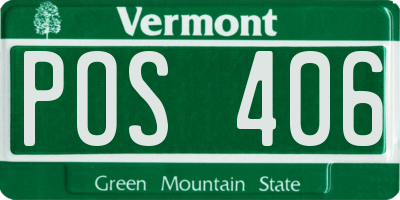VT license plate POS406
