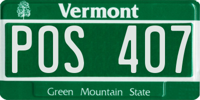 VT license plate POS407