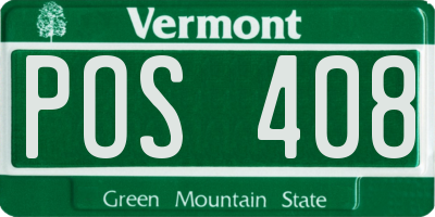 VT license plate POS408