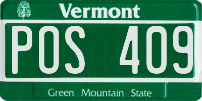 VT license plate POS409