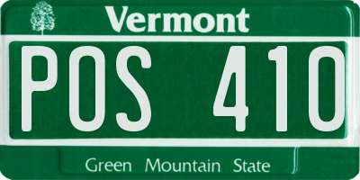VT license plate POS410