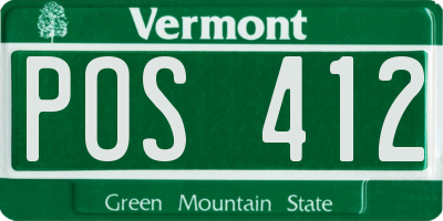 VT license plate POS412