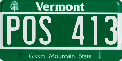 VT license plate POS413
