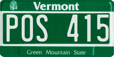VT license plate POS415