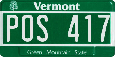 VT license plate POS417