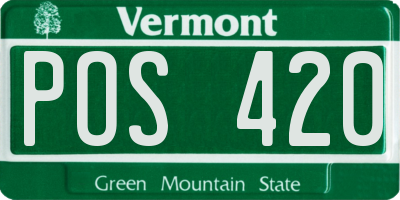 VT license plate POS420