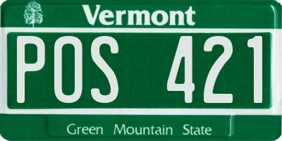 VT license plate POS421