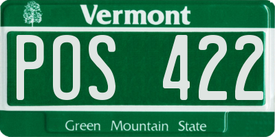 VT license plate POS422