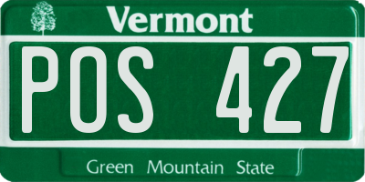 VT license plate POS427