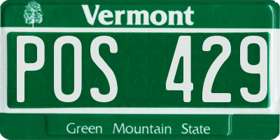 VT license plate POS429