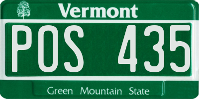 VT license plate POS435