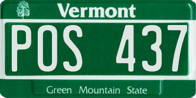 VT license plate POS437