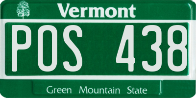 VT license plate POS438