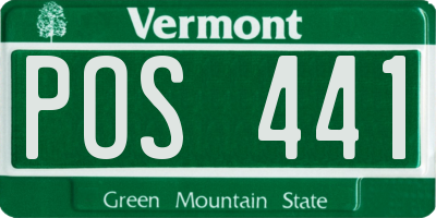 VT license plate POS441