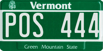 VT license plate POS444