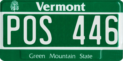 VT license plate POS446