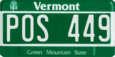 VT license plate POS449