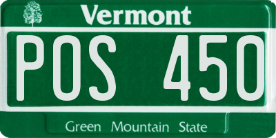 VT license plate POS450