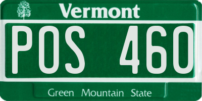 VT license plate POS460