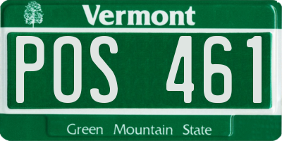 VT license plate POS461