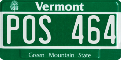 VT license plate POS464