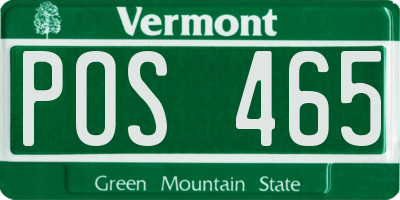 VT license plate POS465