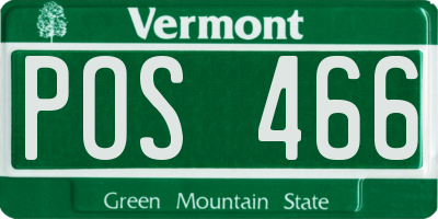 VT license plate POS466