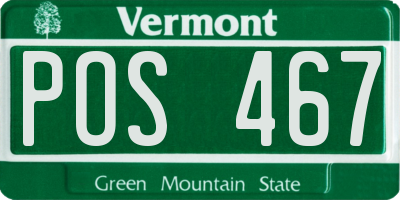 VT license plate POS467
