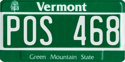 VT license plate POS468