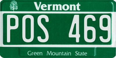 VT license plate POS469